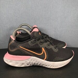 Nike Women's Renew Run Black White Pink Running Shoe size 7 Athletic Sneaker